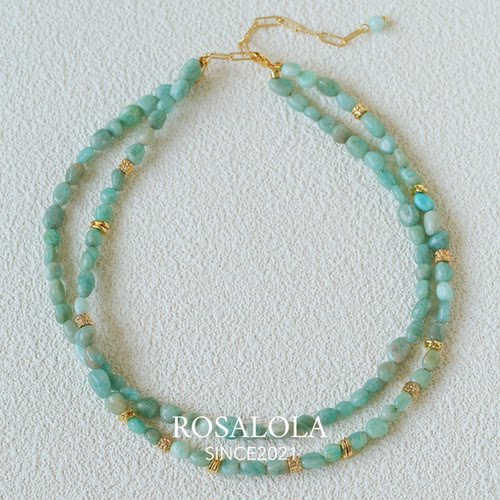 ROSALOLA 浅碧碎浪·法式浪漫复古慵懒风项链·LOLA系列 061901