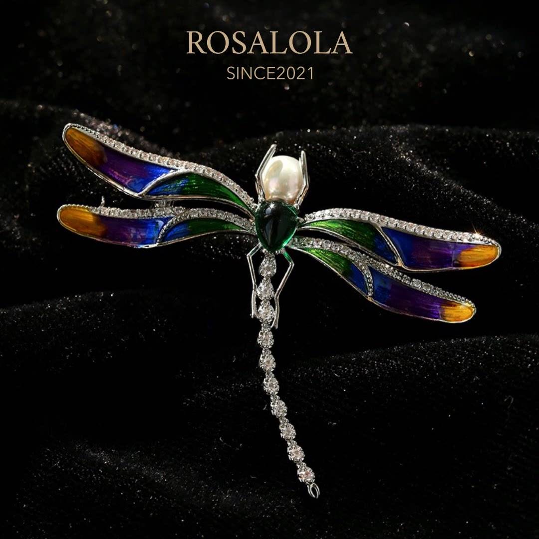 ROSALOLA 炫彩蜻蜓·法式浪漫复古艺术珠宝胸针LOLA系列102003