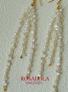 ROSALOLA 超长珍珠耳线·法式浪漫复古珍珠耳环·LOLA系列 011401