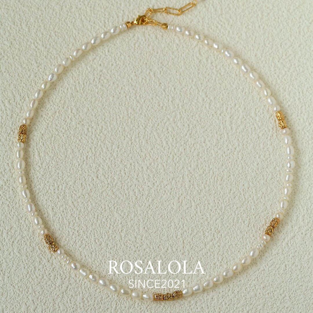 ROSALOLA 熔金叙光·法式浪漫复古鎏金珍珠项链·LOLA系列 071203