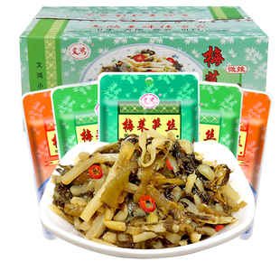 文鸿梅菜笋丝微辣特辣原味80GX30袋装下饭开胃酱咸菜整件混搭佐餐