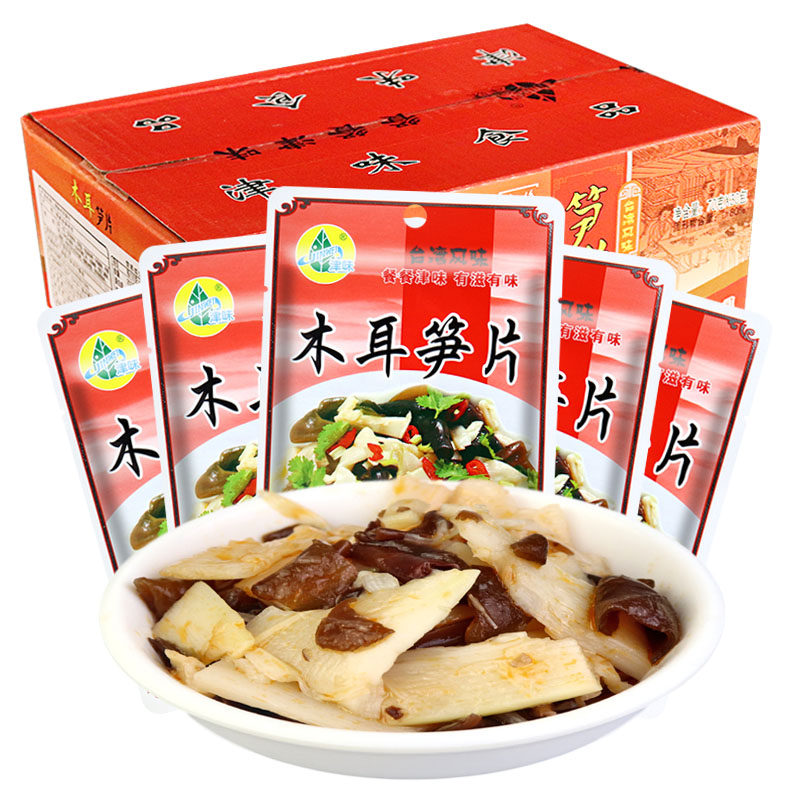 福建特产30袋装60g津味笋片木耳酱菜小菜笋丝下饭菜配饭配粥整箱