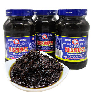 正宗潮盛香港橄榄菜450g*3瓶盒装