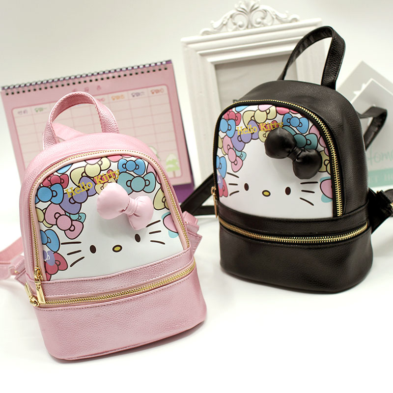 迷你 小巧可愛 兒童成人hello kitty蝴蝶結雙肩包 背包卡通女孩