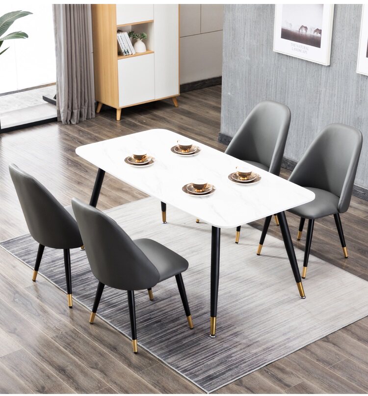 北欧饭桌家用轻奢组合人造小户型铁艺46客厅大理石餐桌椅简约|ruв категории жилой мебели, Таблица класса, обеденный стол - от Buy2taobao.com для оказания профессиональной услуги покупки агента Taobao