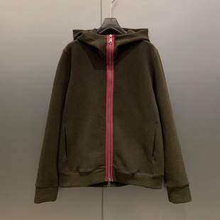 撞色双拉链连帽卫衣外套女 W7026