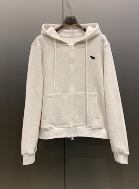 【小雨姐在这里】小狗刺绣抽绳连帽外套女 W7012