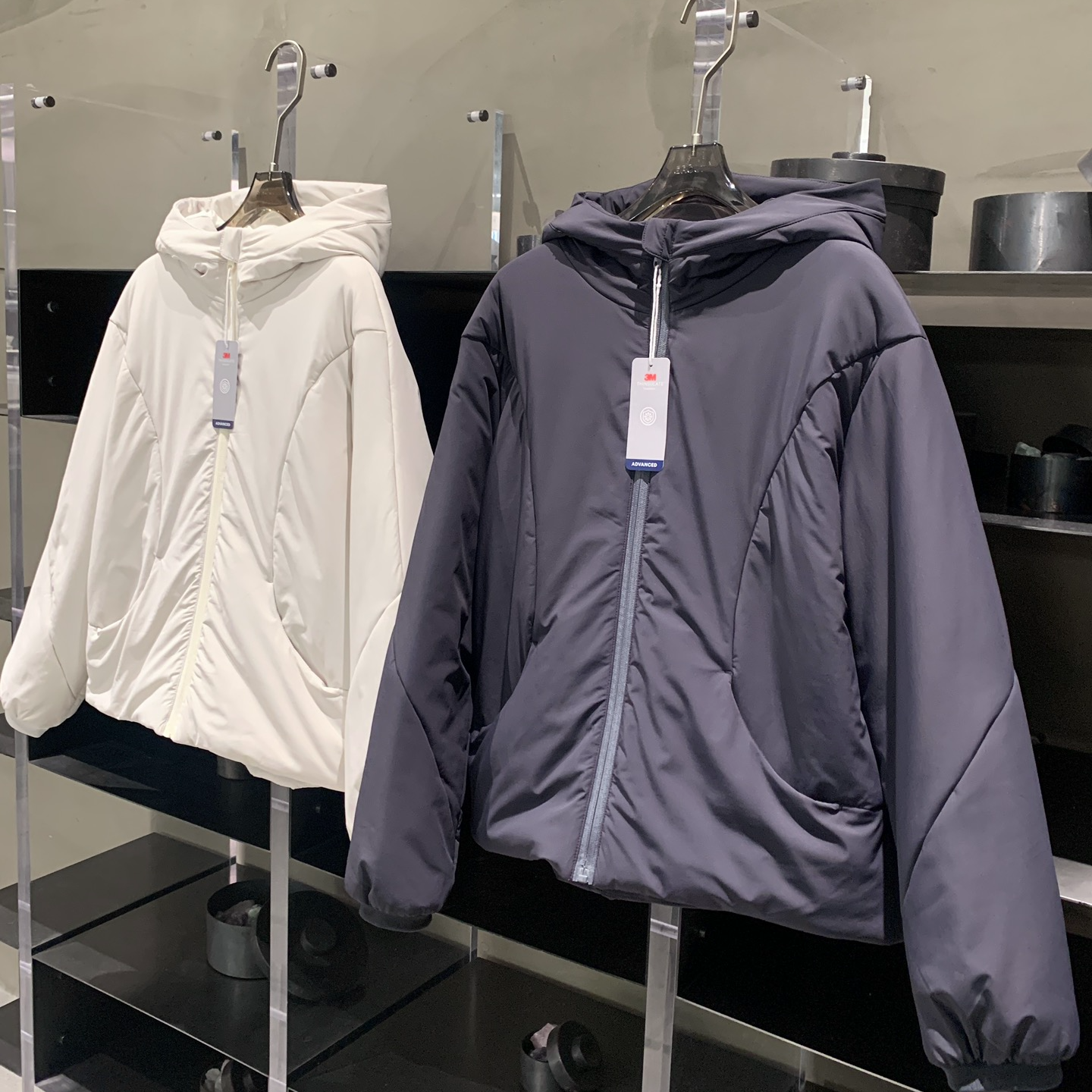 3M新雪丽拼接设计休闲秋冬保暖连帽棉服外套女 Y6744