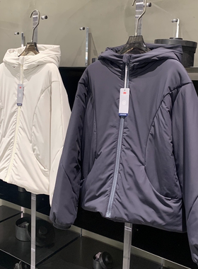 3M新雪丽拼接设计休闲秋冬保暖连帽棉服外套女 Y6744