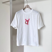 字母Y花环印花跳舞小女孩刺绣短袖 T恤女 T8745