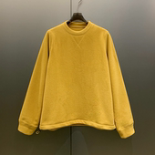 摇粒绒宽松抽绳圆领套头卫衣 T8933