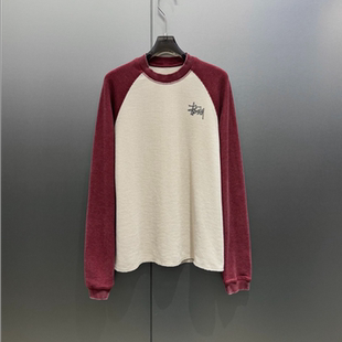 T恤女 字母印花华夫格拼色撞色长袖 T8822 小雨姐在这里