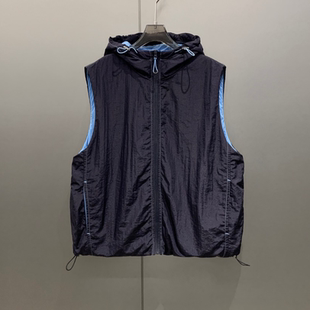 户外轻三防薄款 B2170 拉链撞色连帽马甲女