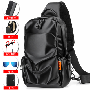 潮流大容量学生单肩包 户外斜挎包时尚 胸包男士 潮牌包包2019年新款