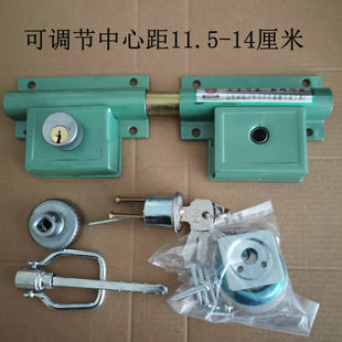 大门锁齿条锁206分体木门双开门老式 齿条防盗锁中心距可调14厘米