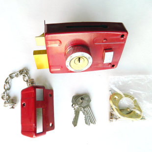 101型外装 木门铁门方形红色大门防盗锁 门锁保险门锁防盗锁老式