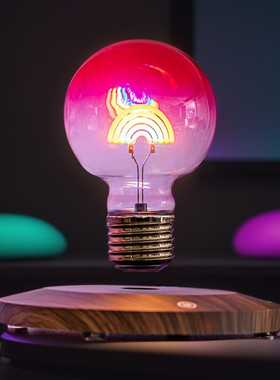 磁悬浮灯泡床头客厅氛围感小夜灯台灯女生生日礼物高级感轻奢摆件