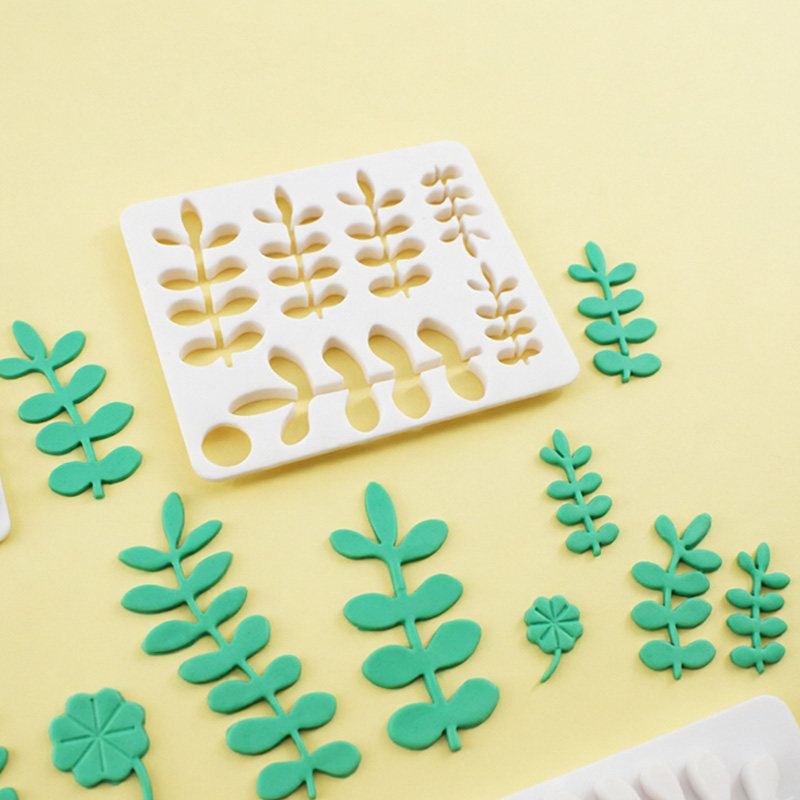 网红清香木叶子四叶草翻糖切模小清新树叶蛋糕甜品装饰烘焙3D模具