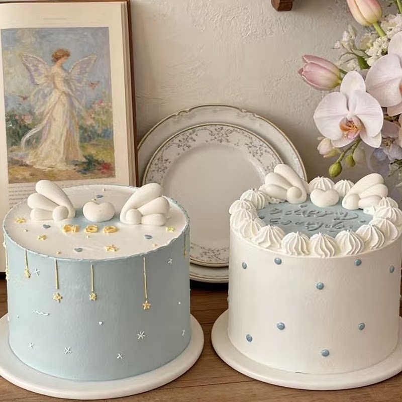 爱心翅膀简约风蛋糕女神情人节翻糖巧克力烘焙硅胶模