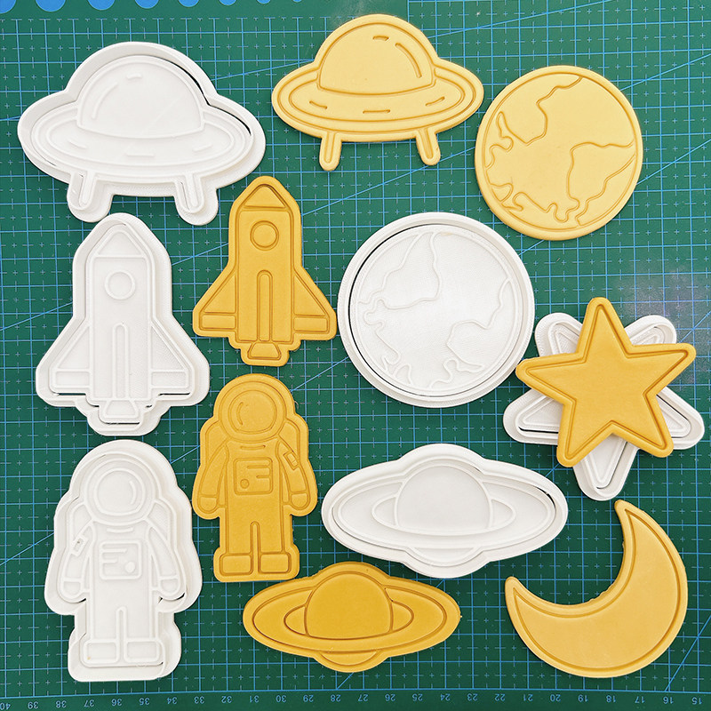 卡通宇航员饼干模具太空外星人星球翻糖蛋糕烘焙模具曲奇切模工具