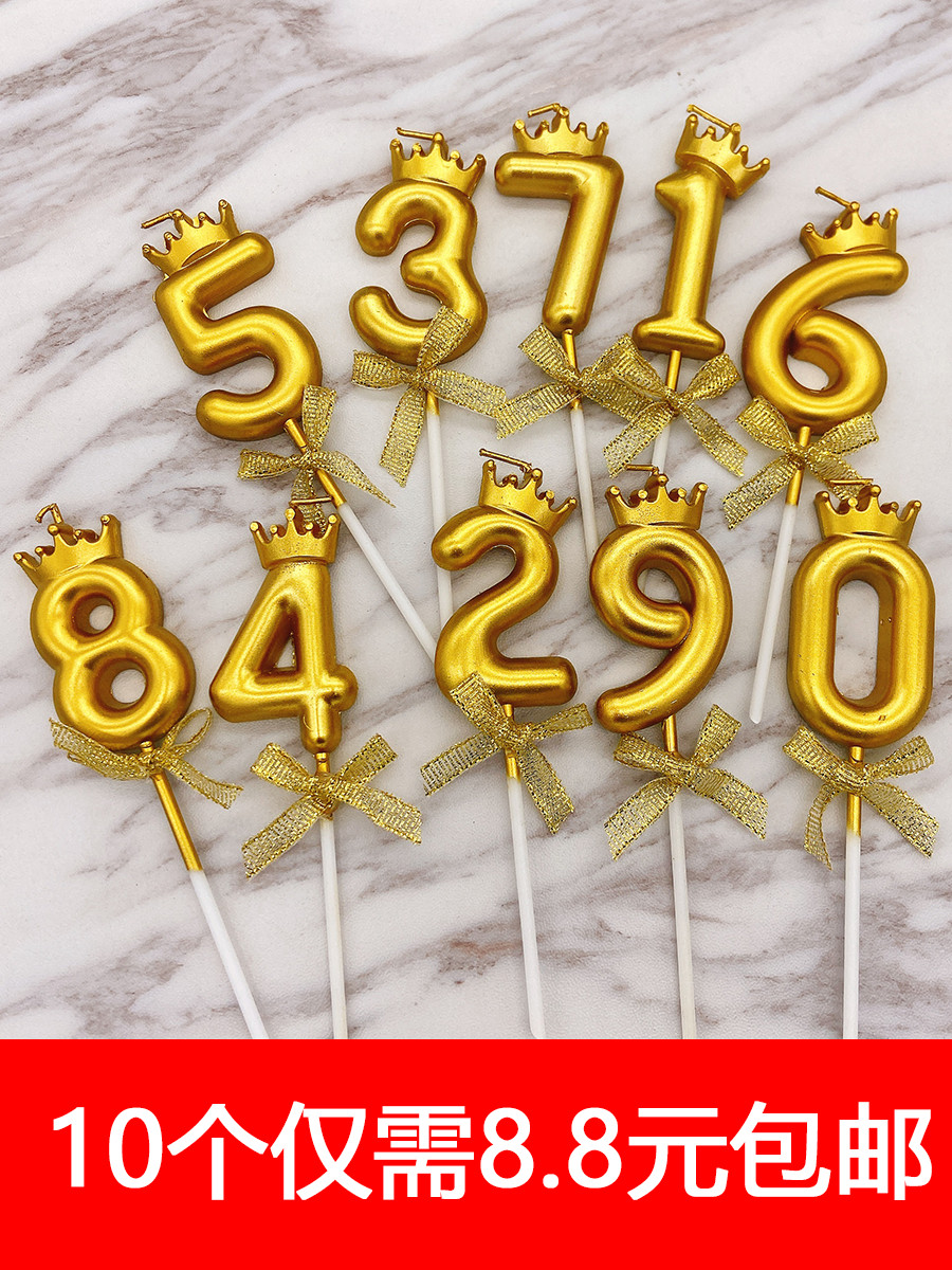 ins网红创意金色皇冠数字