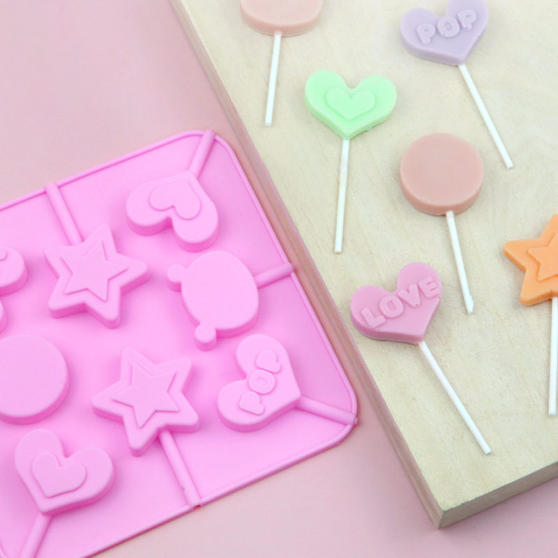 棒棒糖模具食品级手工自制奶酪棒山楂秋梨膏巧克力硅胶耐高温爱心