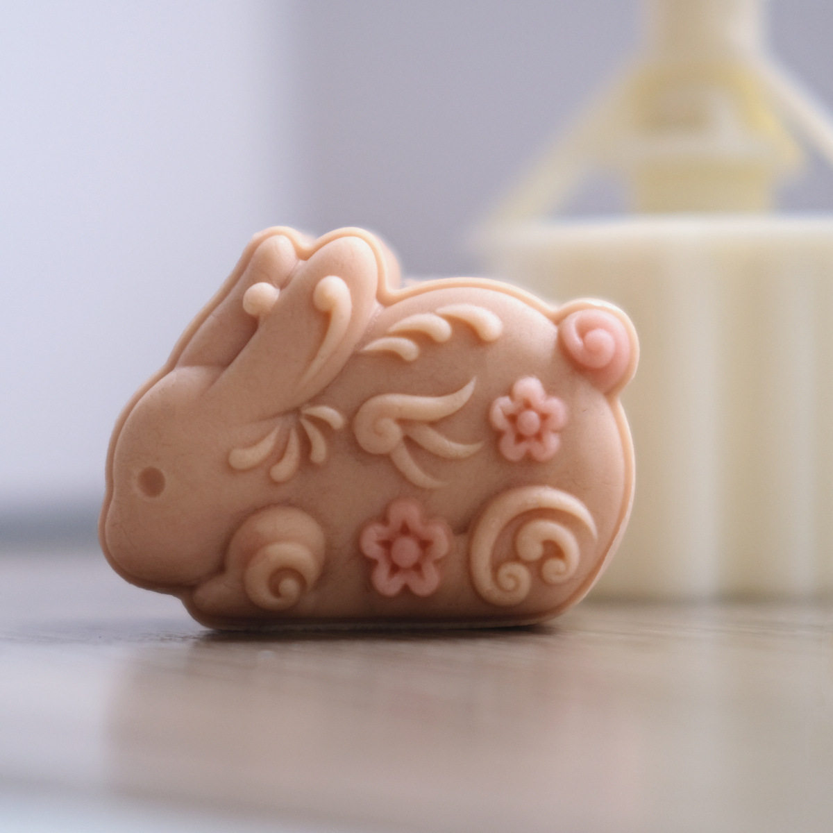 三木塑料中式月饼模立体花灯兔