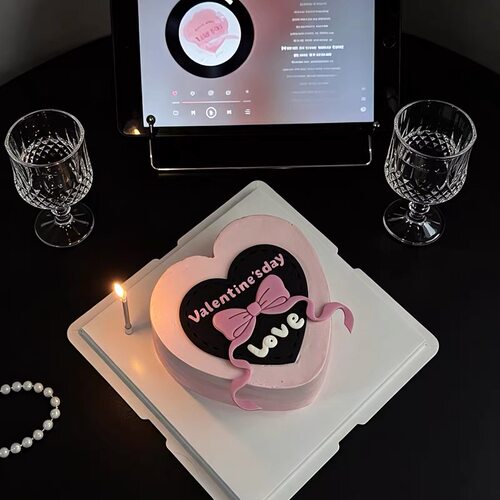 七夕情人节蝴蝶结蛋糕装饰模具爱心valentine翻糖切模烘焙摆件