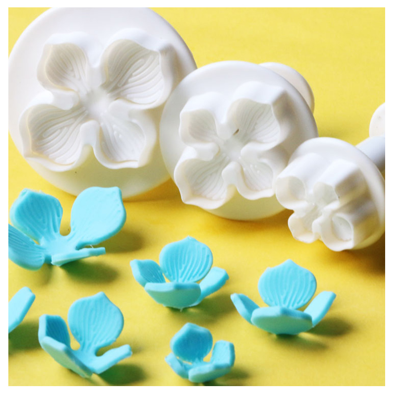 3件套装绣球花弹簧翻糖压花印花模 DIY烘焙 糖花模具 饼干切模