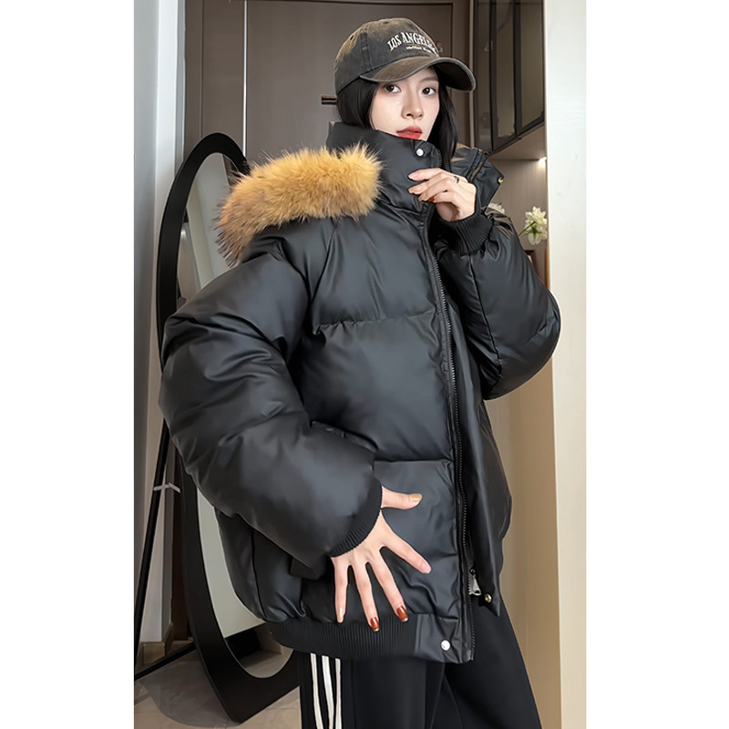 冬季大毛领棉服女加厚棉衣