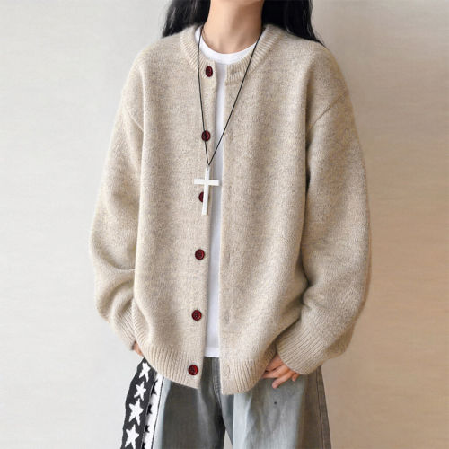 2026新款女大码宽松针织开衫