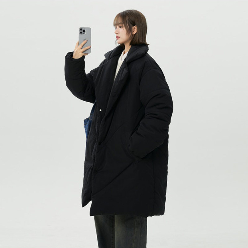 羽绒棉服女中长款大码宽松保暖
