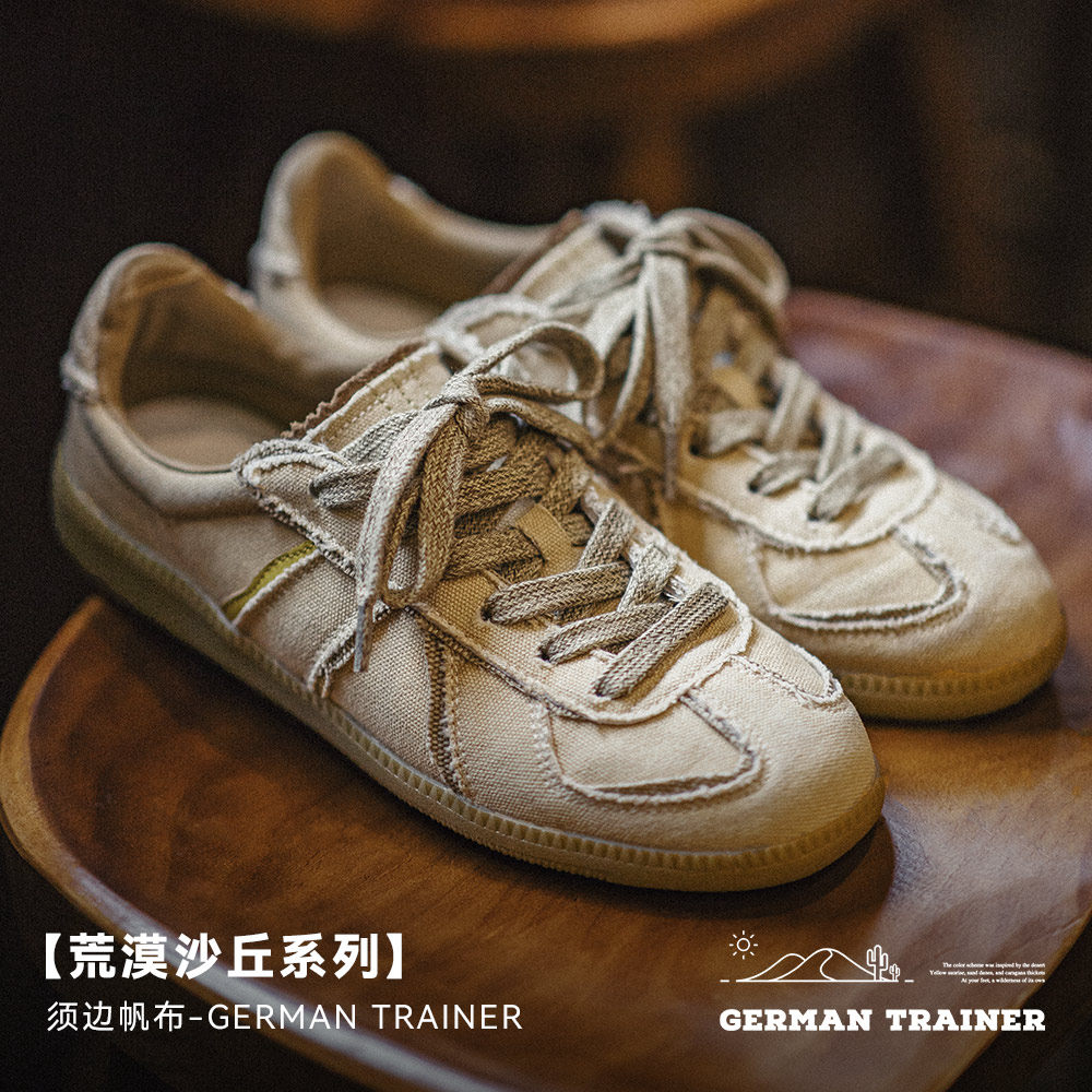 马登荒漠沙丘复古德训鞋男秋冬新款小众帆布休闲运动轻便软底板鞋