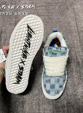 正品 LIGHTNINGXSTORM毕加索画作联名闪电风暴百搭爆款潮流板鞋子