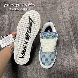 正品 LIGHTNINGXSTORM毕加索画作联名闪电风暴百搭爆款潮流板鞋子