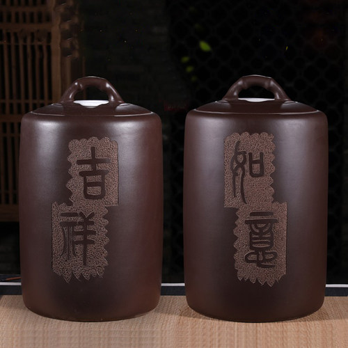 老紫泥宜兴原矿大中小号普洱茶缸