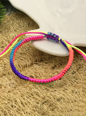 手链纪念diy手工民族风彩色金刚结红绳手链端午节编织五彩绳学生