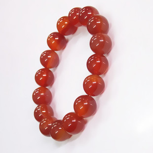 天然保山南红玛瑙单圈手串DIY搭配满色满肉男女款 手链12mm玉石