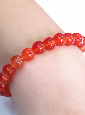 天然红润宝石玉髓水晶串珠饰品