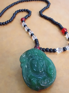 中长款珠宝礼品仿翡翠观音毛衣链