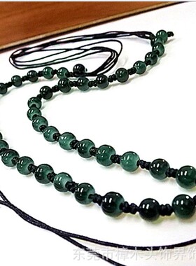 黑色款 5MM油青玉项链绳 精品玉器店礼品项链绳 满珠项链绳
