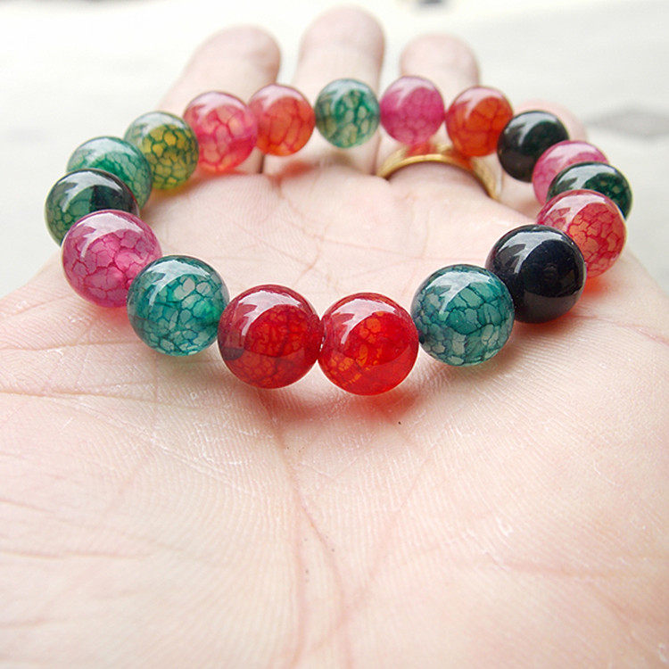 东海水晶 碧玺色手链 七彩爆花水晶 女款饰品珠宝饰品 手链 10mm