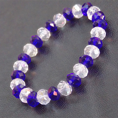 水晶刻面菱形手串算盘珠