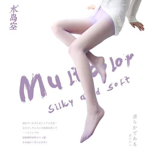 糖果色丝滑超薄透明情趣丝袜连袜