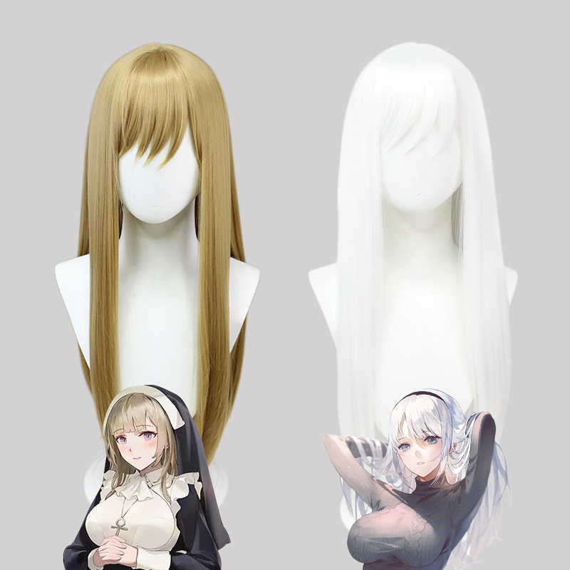 chowbie 修女cos假发性感制服cosplay服修女假发白色高温丝长发