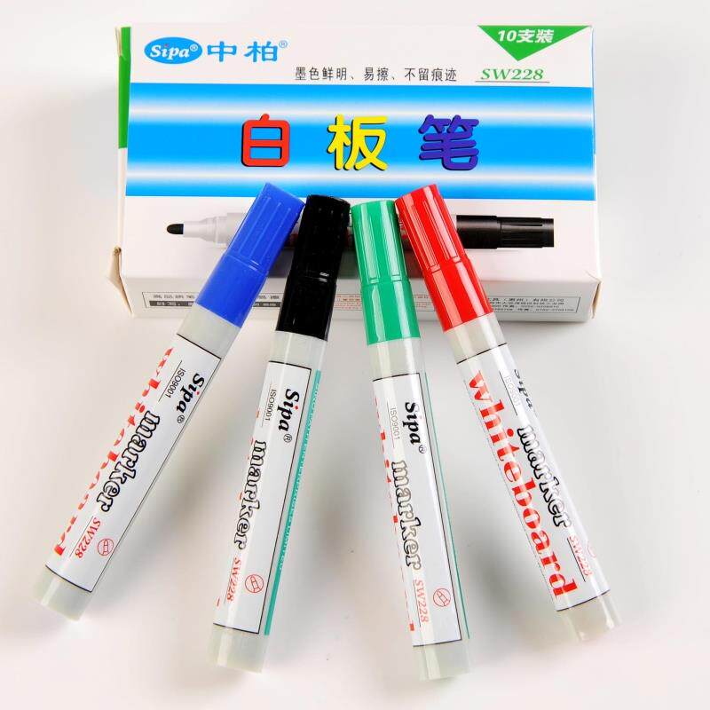 ZHONGBAI 화이트 보드 펜 검정 지울 수있는 펜 ZHONGBAI SW228 화이트 보드 펜 대형 펜 수성 펜 32 위안 무료 배송