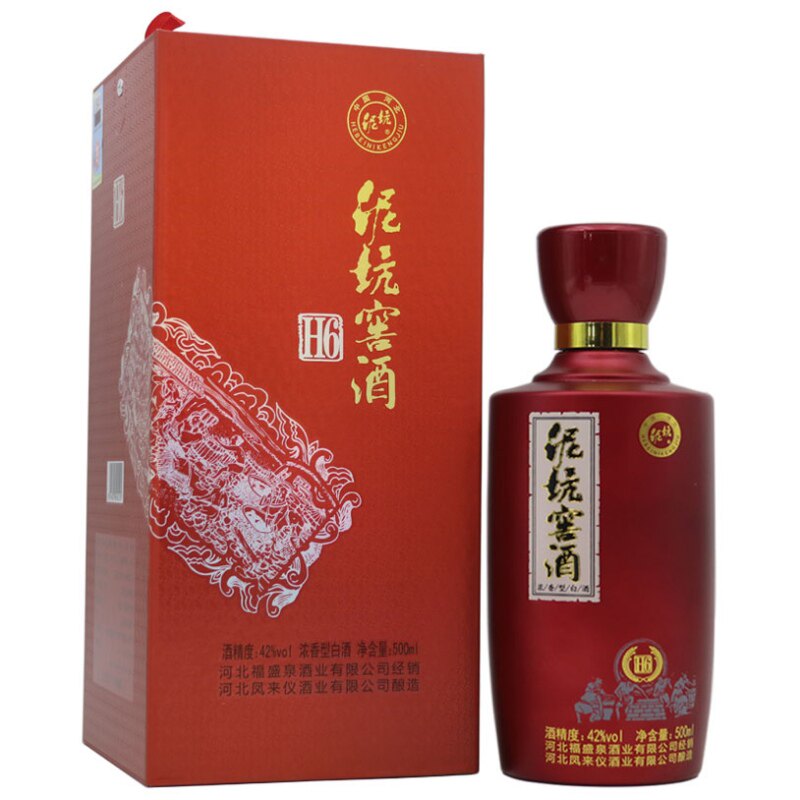 泥坑窖酒H6纯粮手工酿造42度白酒整箱浓香型500ml*6瓶新品六合窖