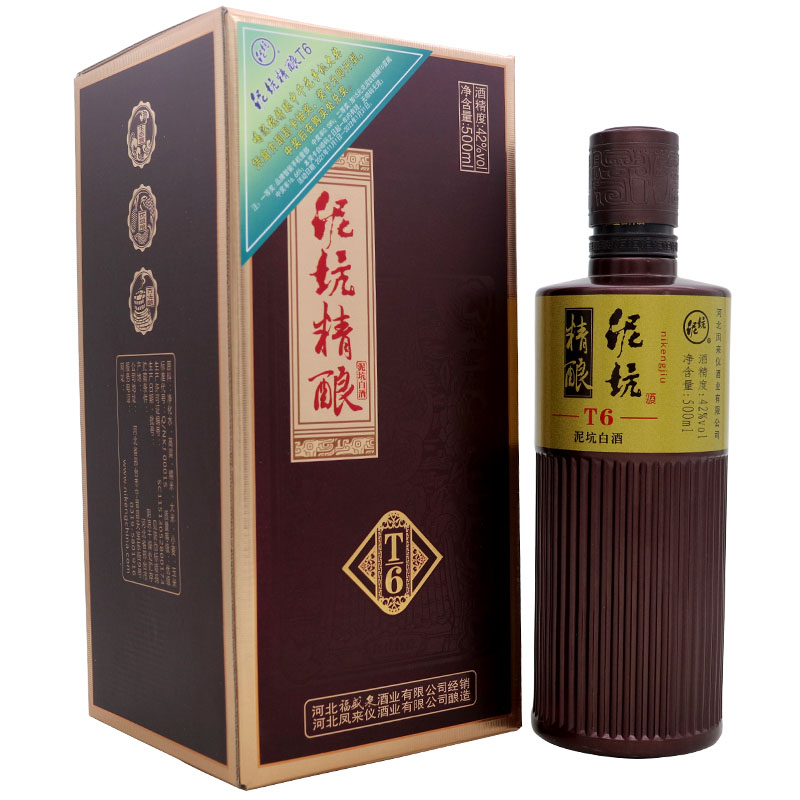 泥坑优级42度白酒精酿T6整箱盒装500ml×6瓶装浓香型纯粮古法酿造