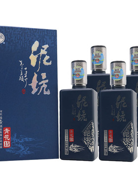 泥坑酒新品青花15浓香型白酒整箱500mlx4瓶纯粮食手工酿造礼品装