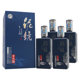 泥坑酒新品青花15浓香型白酒整箱500mlx4瓶纯粮食手工酿造礼品装